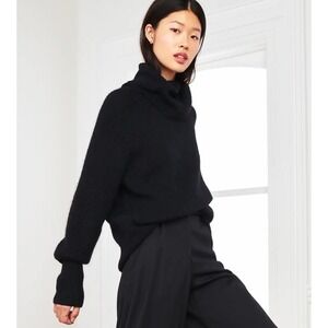 Quince Black Cowl Neck Sweater